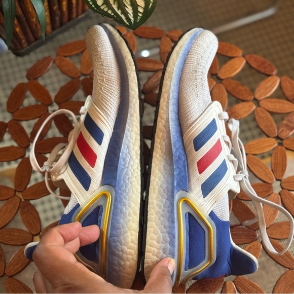 Adidas Men's Ultra BOOST 20 'White Royal Blue Red' Running Sneakers - Picture 13 of 15